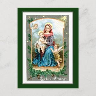 Maria Jesuskind und Engel Postkarte