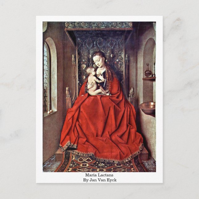 Maria Lactans von Jan Van Eyck Postkarte (Vorderseite)