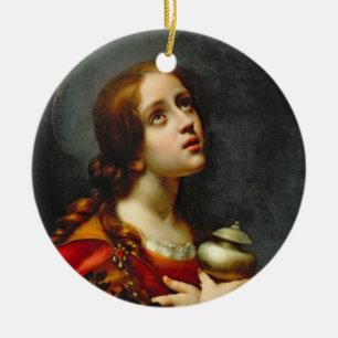 Maria Magdalena, 1660-70 (Öl auf Leinwand) Keramikornament