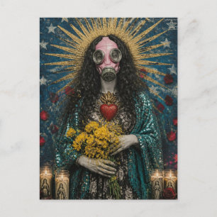 Maria Magdalena toll in einer Gasmaske Postkarte