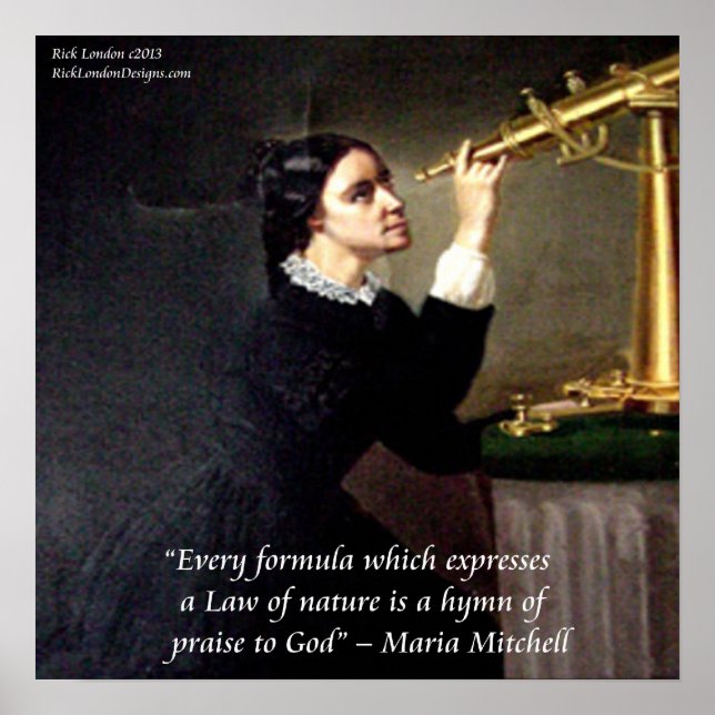 Maria Mitchell Berühmtes Zitat-Poster "Natur/Gott" Poster (Vorne)