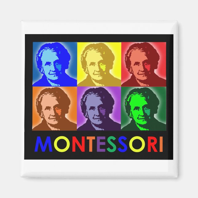 Maria Montessori Magnet de pop-art (Devant)
