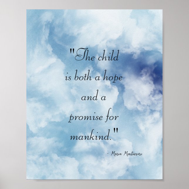 Maria Montessori Quote Poster (Vorne)