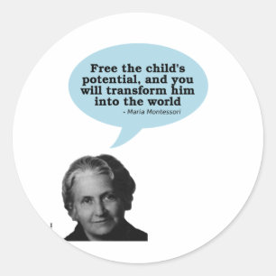Maria montessori Zitat Runder Aufkleber