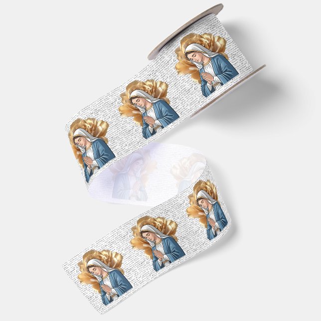 Maria Mutter Katholisch Christlich Taufe  Satinband (Rückseite)