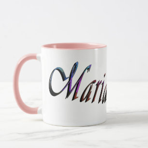 Maria, Name, Logo, rosa Combo-Kaffee-Tasse Tasse