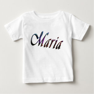 Maria, Name Logo, weißer T - Shirt des Kindes