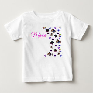 Maria, Name mit Guinea Schweinen und Stiefmütterch Baby T-shirt