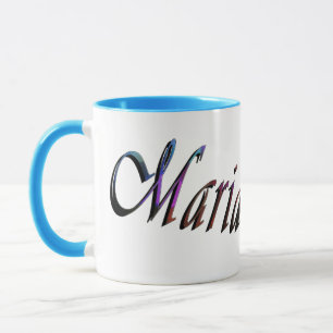 Maria, Nom, Logo, Bleu Combo Café Mug