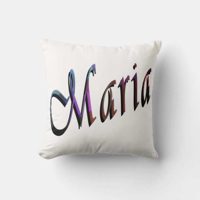 Maria, Nom, Logo, Coussin À Jeu Blanc. (Recto)