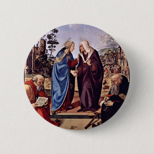 Maria und die hl. Elisabeth, der hl. Nikolaus und  Button