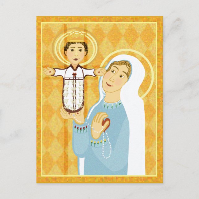 Maria und Jesus-die moderne katholische Ikone Postkarte (Vorderseite)