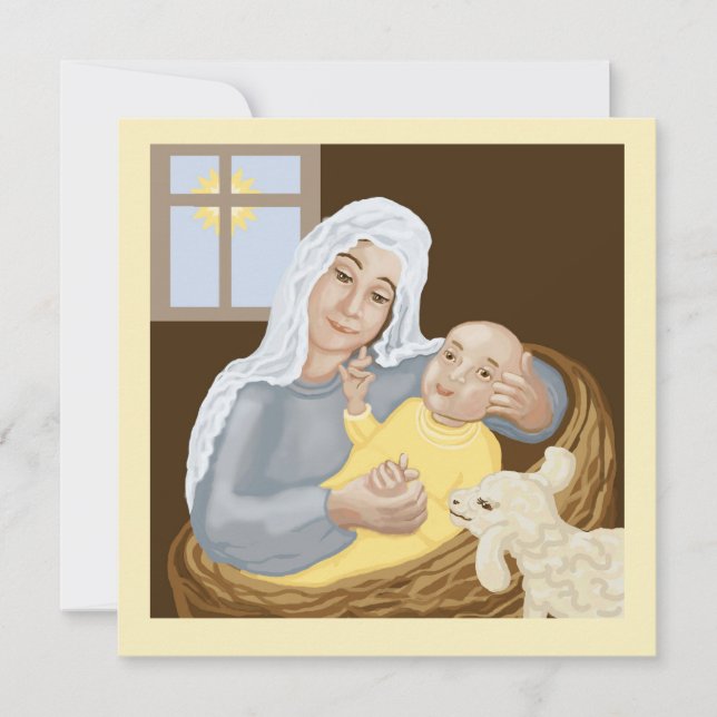 Maria und Jesus Feiertagskarte (Vorderseite)