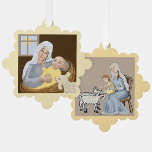 Maria und Jesus Ornament Karte