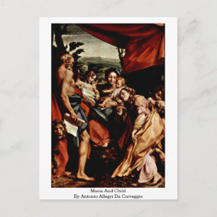 Maria und Kind von Antonio Allegri Da Correggio Postkarte
