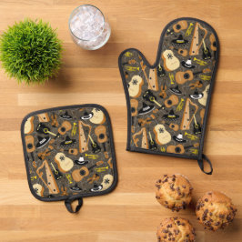 Mariachi Band Oven Mitt und Pot Holder Ofenhandschuh & Topflappen-Set