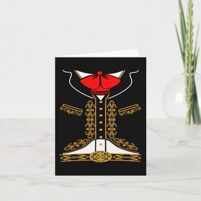 Mariachi Charro Mexikanisches Kostüm für Cinco de  Karte (Vorderseite)