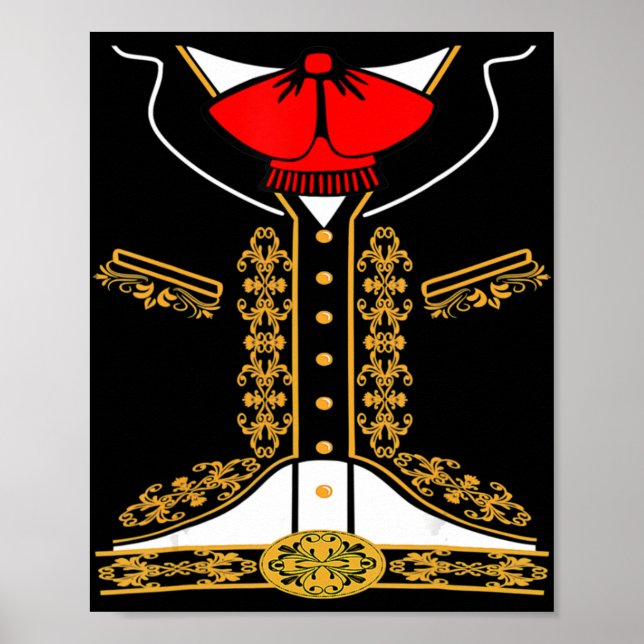 Mariachi Charro Mexikanisches Kostüm für Cinco de  Poster (Vorne)