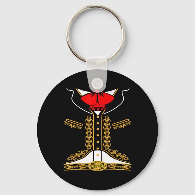 Mariachi Charro Mexikanisches Kostüm für Cinco de  Schlüsselanhänger (Vorderseite)