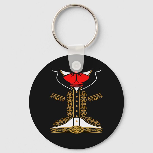 Mariachi Charro Mexikanisches Kostüm für Cinco de  Schlüsselanhänger (Vorderseite)