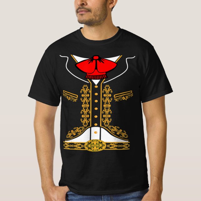 Mariachi Charro Mexikanisches Kostüm für Cinco de  T-Shirt (Vorderseite)
