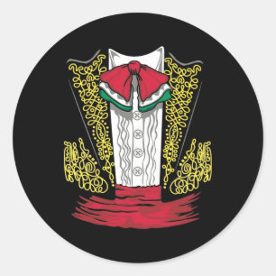 Mariachi Charro Mexikanisches Kostüm für Dia de Lo Runder Aufkleber