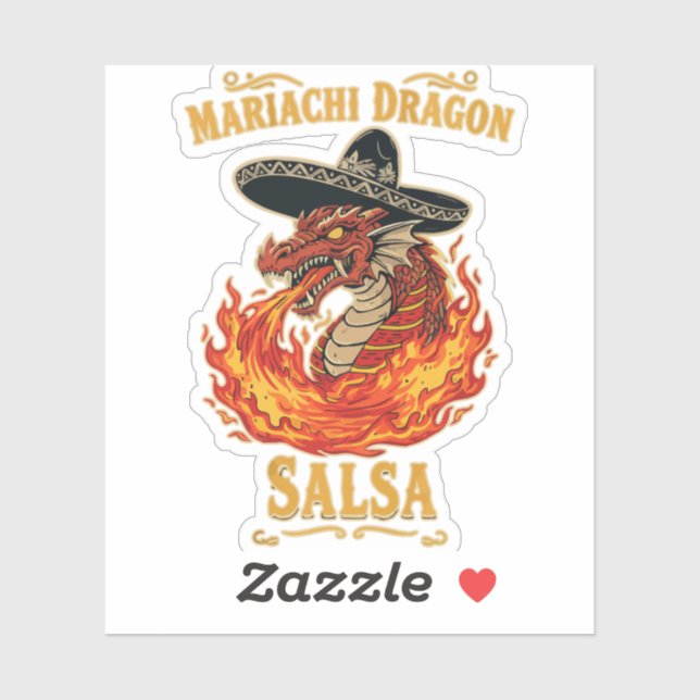 Mariachi-Drachen-Salsa Aufkleber (Blatt)