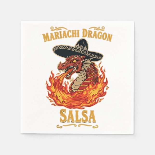 Mariachi-Drachen-Salsa Serviette (Vorderseite)