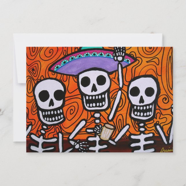 Mariachi-Einladung Dia de Los Muertos Amigos Einladung (Vorderseite)