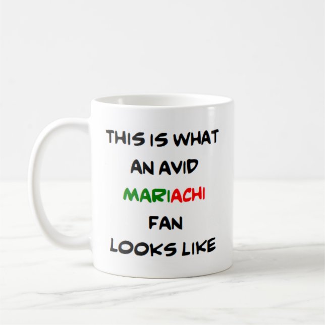 Mariachi-Fan, avid Kaffeetasse (Links)