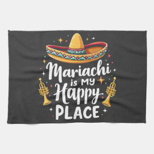 Mariachi ist mein Happy Place Mexico Music Saxopho Geschirrtuch