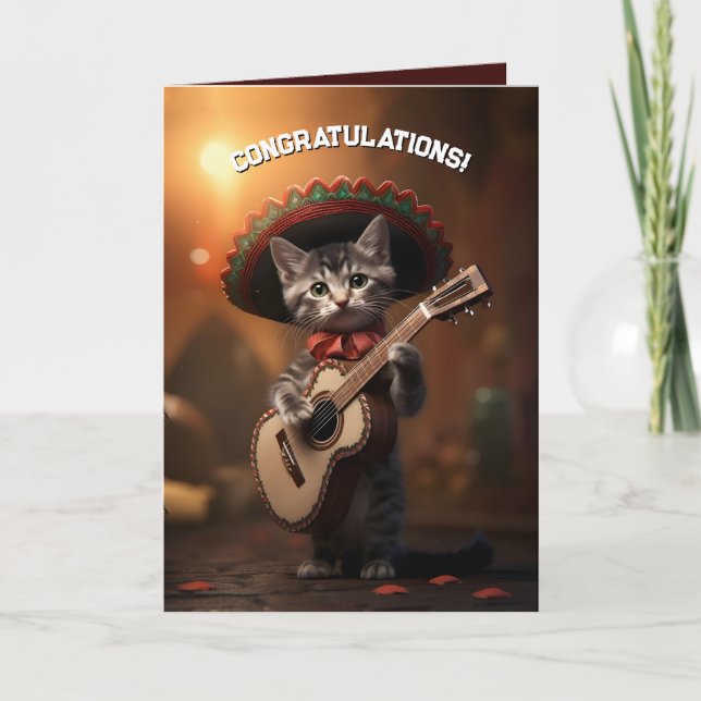 Mariachi Kitten Dankeskarte (Vorderseite)
