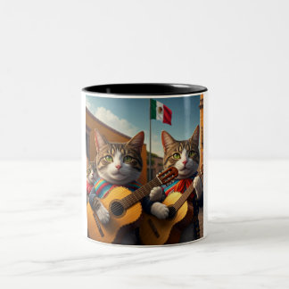 Mariachi Mexicats: Eine Zwei-Tonen-Keramiken-Tasse Zweifarbige Tasse