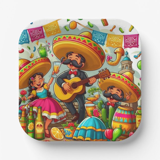 Mariachi Pappteller (Vorderseite)