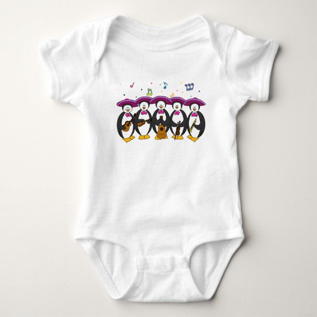 Mariachi-Pinguin-Baby-Ausstattung Baby Strampler (Vorderseite)