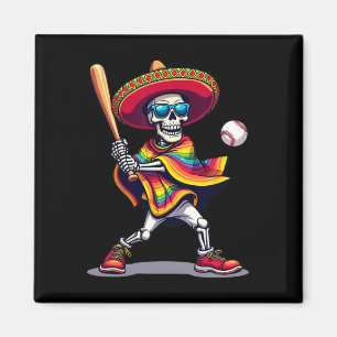 Mariachi Skeleton Baseball Cinco De Mayo Mexican S Magnet