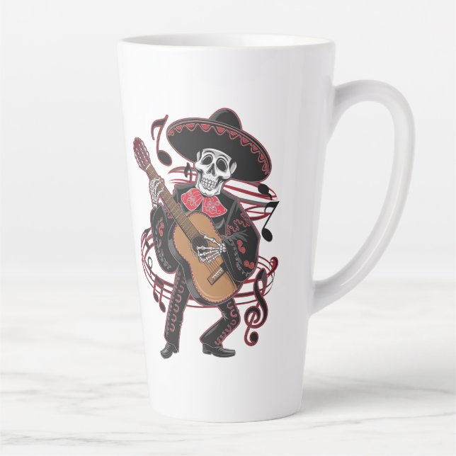 Mariachi Skeleton Groove 02 Milchtasse (Rechts)