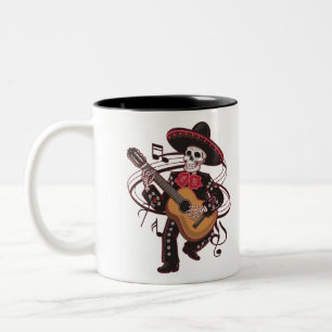 Mariachi Skeleton Groove Zweifarbige Tasse