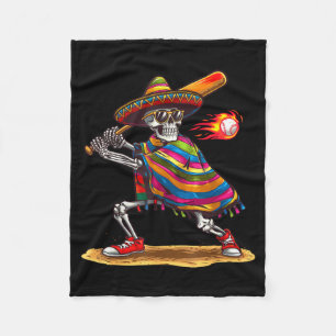 Mariachi-Skelett Baseball Cinco de Mayo Mexikanisc Fleecedecke