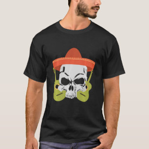 Mariachi Sombrero Gitarren vom mexikanischen Schäd T-Shirt