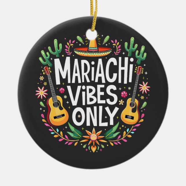 Mariachi Vibes Only Mexico Saxophone Music Lovers Keramik Ornament (Vorne)