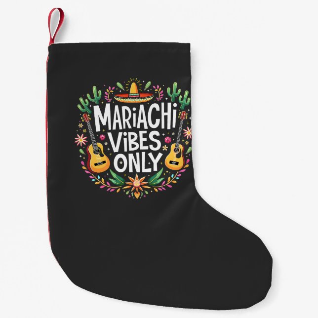 Mariachi Vibes Only Mexico Saxophone Music Lovers Kleiner Weihnachtsstrumpf (Vorderseite)