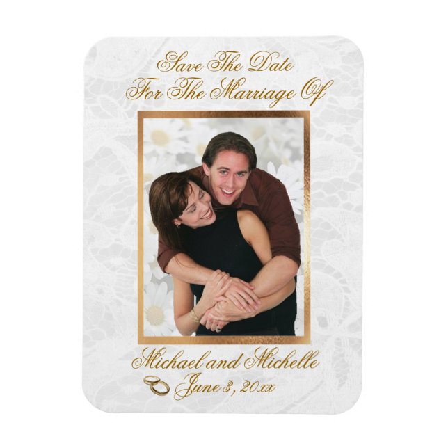 Mariage 3"x4" Enregistrer La Date Photo Magnet (Vertical)