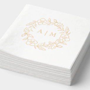 Mariage à huile d'or de couronne de monogramme Flo