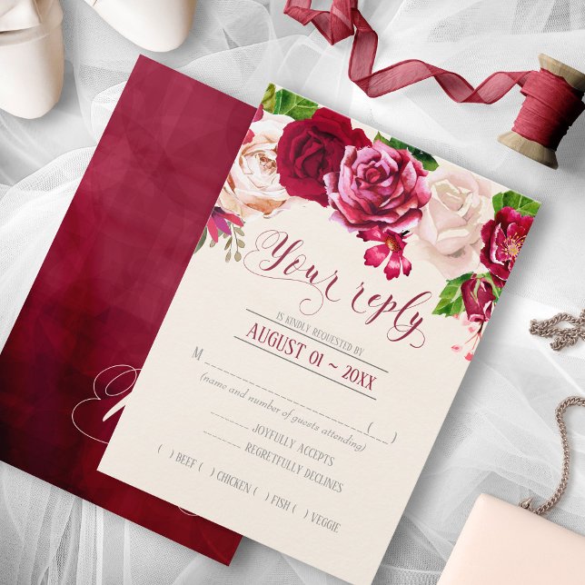 Mariage à la Bourgogne/à la crème rose RSVP ID584 (Créateur téléchargé)