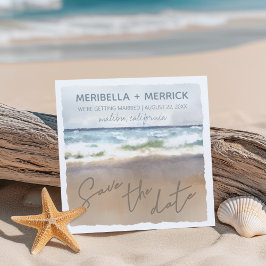 Mariage à la plage à l'aquarelle Save The Date