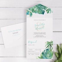 Mariage à la plage en Floride Invitation avec RSVP