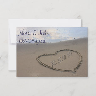 mariage à la plage RSVP standard 3,5 x 5