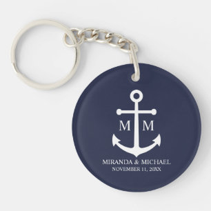 Mariage à l'ancre bleu marine nautique