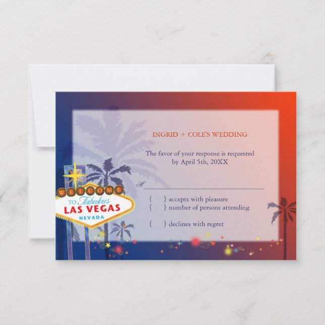 Mariage à Las Vegas Nevada RSVP (Devant)